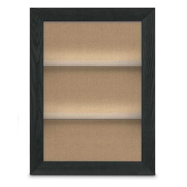 Outdoor Enclosed Combo Board, 42"x32", Black Frame/Burgundy & Cloud